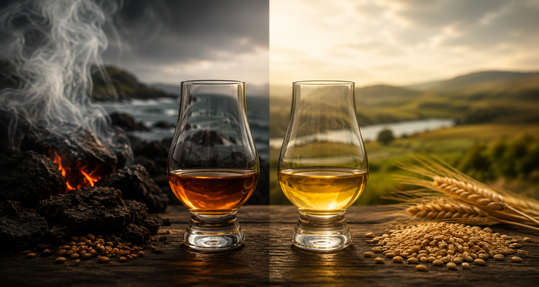 Peated vs unpeated whisky